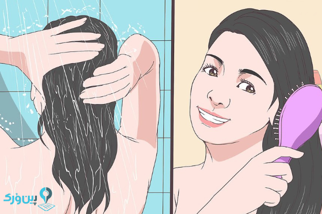 شستن و شانه کردن موی سر