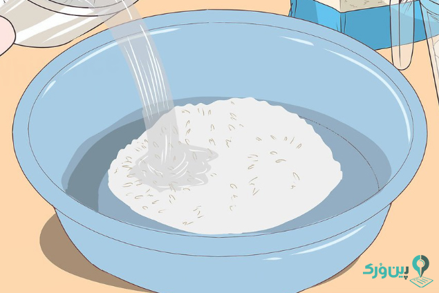 مخلوط کردن آب و برنج