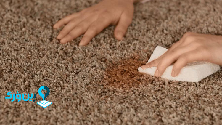 از بین بردن لکه نوشابه از روی فرش با حوله کاغذی