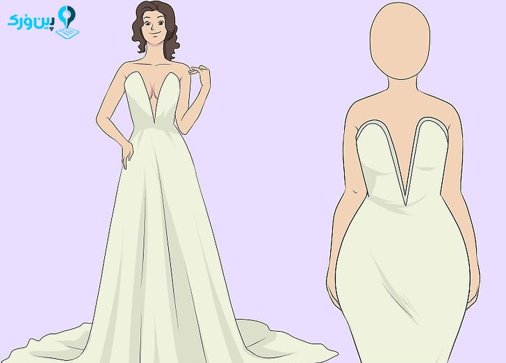انتخاب مدل لباس عروس برای بدن هایی به فرم مثلث