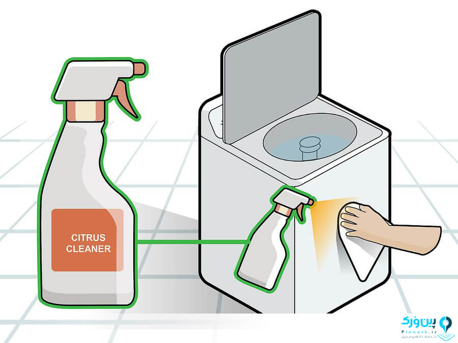 تمیز کردن بدنه ماشین لباسشویی