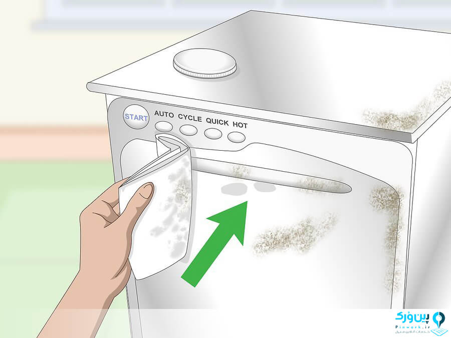 تمیزکردن بدنه ماشین ظرفشویی